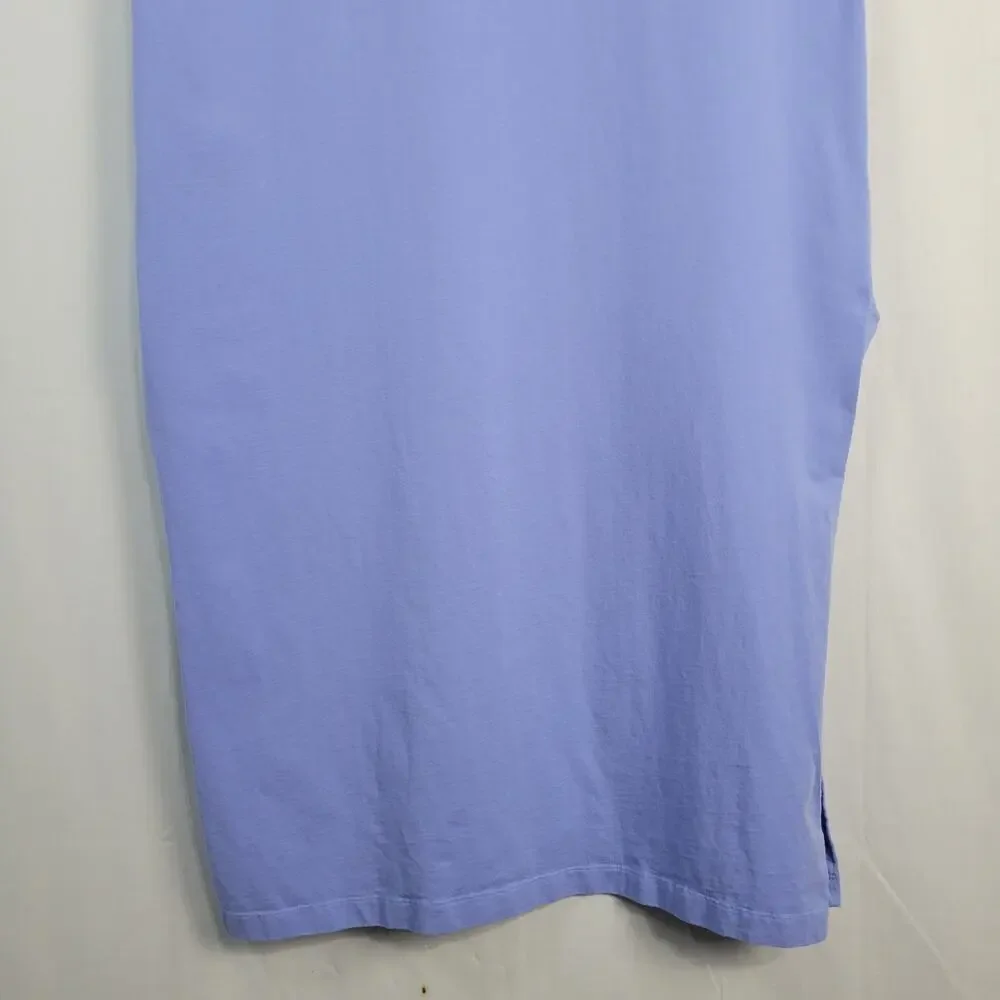 Abercrombie & Fitch Crew Neck Maxi T-Shirt Dress size XLP Blue Cotton Minimalist